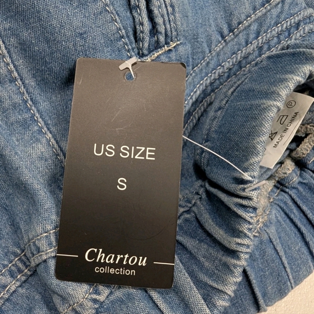 NWT Chartou Denim A Line Maxi Skirt S Festival Bohemian Western Festival drs20 - Picture 7 of 10